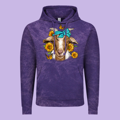 Sunflower Bandana Goat Vintage Hoodie Designed By Jasminsmagicworld