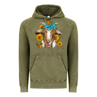 Vintage Olive sunflower bandana goat Vintage Hoodie - Jasminsmagicworld