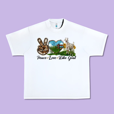 Peace Love Kiko Goat Urban Heavy Tee Designed By Lillyallendesigns