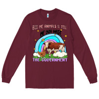 Burgundy buy me animals Long Sleeve Tee - MaliasSmallBusiness