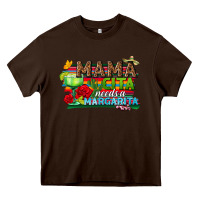 Chocolate Brown Mama Cita Needs a Margarita Heavy Core Tee - texasbilliewilder
