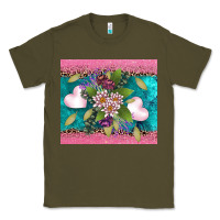 Army Green v.d flowers and hearts Classic Tee - AdoDesignShop