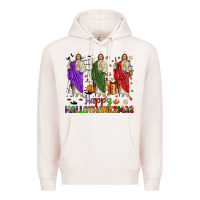 Pale Pink san judas happy  hallothanksmas Premium Hoodie - JahusDesignShop