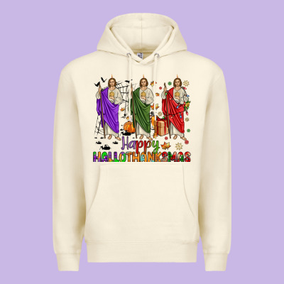 San Judas Happy  Hallothanksmas Premium Hoodie Designed By Jahusdesignshop
