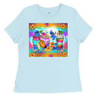 Baby Blue stitch summer coffee cups Ladies Tee - Zillion Design Studio
