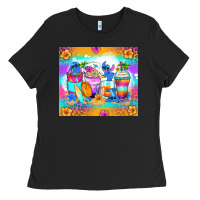 Black stitch summer coffee cups Ladies Tee - Zillion Design Studio