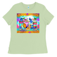 Matcha stitch summer coffee cups Ladies Tee - Zillion Design Studio