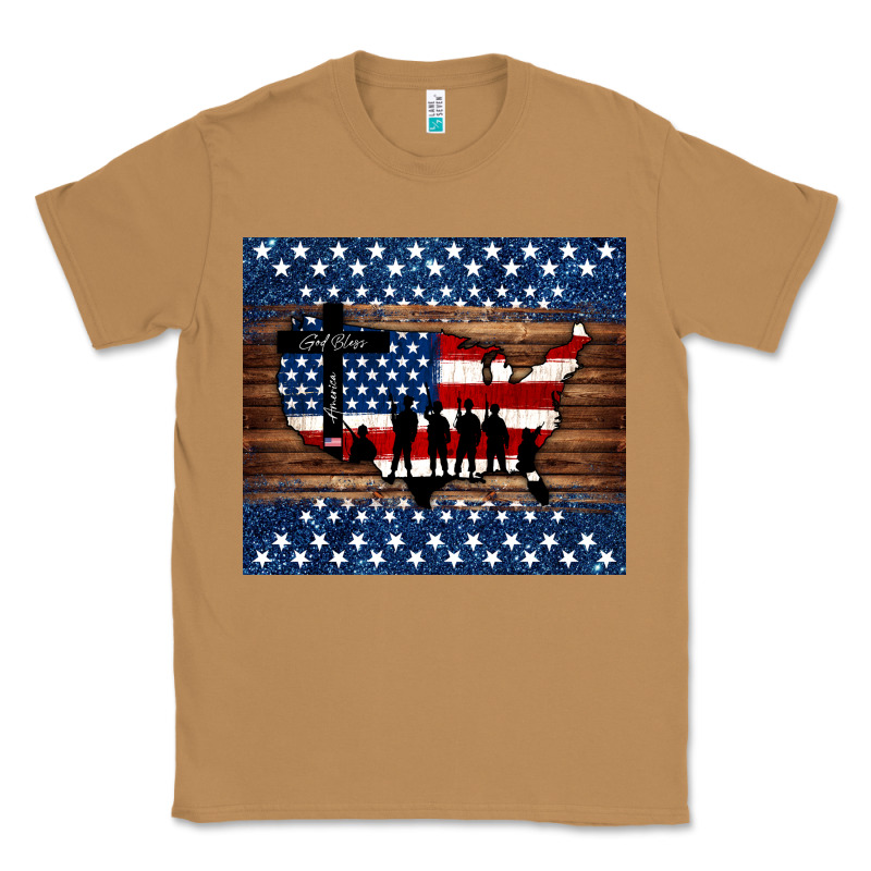 God Bless America American Flag Tumbler Classic Tee by Jasminsmagicworld | Teevron