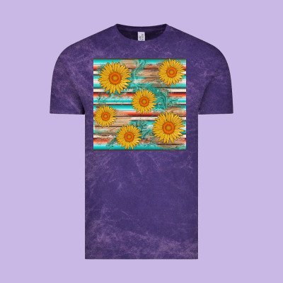 Sunflower Wood Serape  Leather Seamless Vintage Tee Designed By Adodesignshop