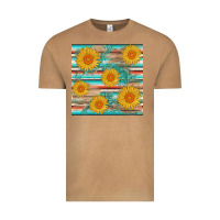 Vintage Camel sunflower wood serape  leather seamless Vintage Tee - AdoDesignShop