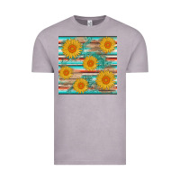 Vintage Zinc sunflower wood serape  leather seamless Vintage Tee - AdoDesignShop