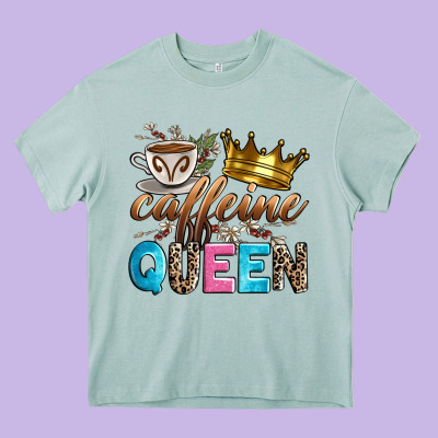 Caffeine Queen Heavy Core Tee Designed By Zillion Design Studio