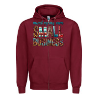 Burgundy minding my own small business bbs Zipper Hoodie - BundleAndBundleShop