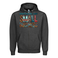 Charcoal Heather minding my own small business bbs Zipper Hoodie - BundleAndBundleShop