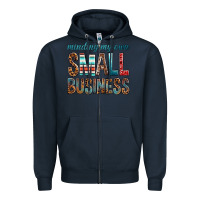 Navy minding my own small business bbs Zipper Hoodie - BundleAndBundleShop
