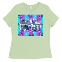 Matcha stitch coffee cups Ladies Tee - Zillion Design Studio