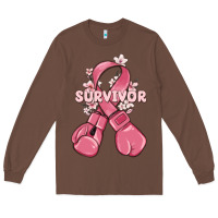 Chestnut survivor breast cancer with boxing gloves Long Sleeve Tee - MaliasSmallBusiness