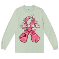Matcha survivor breast cancer with boxing gloves Long Sleeve Tee - MaliasSmallBusiness
