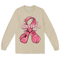 Mushroom survivor breast cancer with boxing gloves Long Sleeve Tee - MaliasSmallBusiness