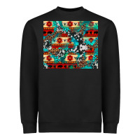 Black aztec leopard cowhide turquoise Heavyweight Sweatshirt - BarkalooDesign