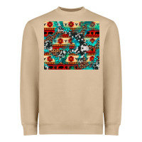 Aztec Leopard Cowhide Turquoise Heavyweight Sweatshirt | Teevron