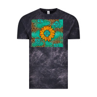 Cloud Black Sunflower Gemstone Leopard Vintage Tee - Artiststas