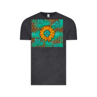 Vintage Black Sunflower Gemstone Leopard Vintage Tee - Artiststas