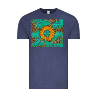 Vintage Denim Sunflower Gemstone Leopard Vintage Tee - Artiststas