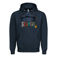 Navy senior 2023 graduation hat bbs Zipper Hoodie - BundleAndBundleShop