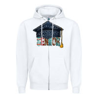 White senior 2023 graduation hat bbs Zipper Hoodie - BundleAndBundleShop