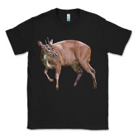 Black Red Brocket Buck Deer Classic Tee - LillyAllenDesigns