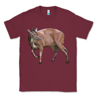 Burgundy Red Brocket Buck Deer Classic Tee - LillyAllenDesigns