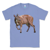 Colony Blue Red Brocket Buck Deer Classic Tee - LillyAllenDesigns