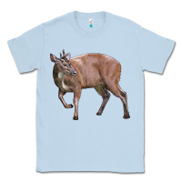 Dusty Blue Red Brocket Buck Deer Classic Tee - LillyAllenDesigns