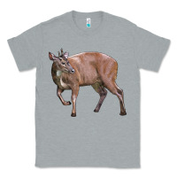 Heather Grey Red Brocket Buck Deer Classic Tee - LillyAllenDesigns
