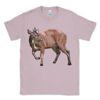 Lilac Red Brocket Buck Deer Classic Tee - LillyAllenDesigns
