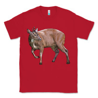 Red Red Brocket Buck Deer Classic Tee - LillyAllenDesigns