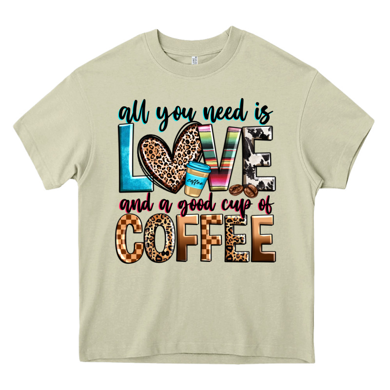 All You Need Is Love And A Good Cup Of Coffee Heavy Core Tee by Zillion Design Studio | Teevron