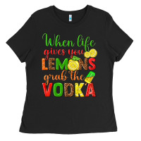 Black when life gives you lemons grab the vodka Ladies Tee - texasbilliewilder