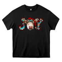 Black christmas joy cow Heavy Core Tee - RanaPortraitStore
