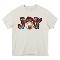 Cream christmas joy cow Heavy Core Tee - RanaPortraitStore