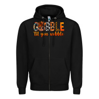 Black gobble til you wobble bbs Zipper Hoodie - BundleAndBundleShop