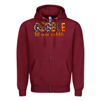 Burgundy gobble til you wobble bbs Zipper Hoodie - BundleAndBundleShop