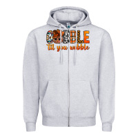 Heather Grey gobble til you wobble bbs Zipper Hoodie - BundleAndBundleShop