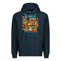 Navy Thankful Blessed Premium Hoodie - texasbilliewilder