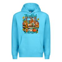 Ocean Blue Thankful Blessed Premium Hoodie - texasbilliewilder
