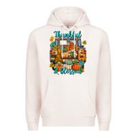 Pale Pink Thankful Blessed Premium Hoodie - texasbilliewilder