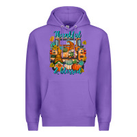 Purple Thankful Blessed Premium Hoodie - texasbilliewilder