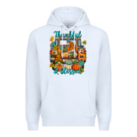 White Thankful Blessed Premium Hoodie - texasbilliewilder