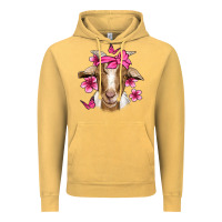 Vintage Mustard pink floral bandana goat Vintage Hoodie - Jasminsmagicworld